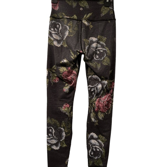 Lululemon Athletica Womens Wunder Under Leggings Multicolor Floral 24 Inch Waist - Picture 2 of 6